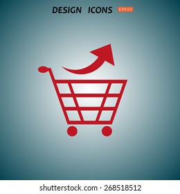remove from the shopping cart. icon. vector design