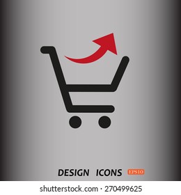 remove from the shopping cart. icon. vector design