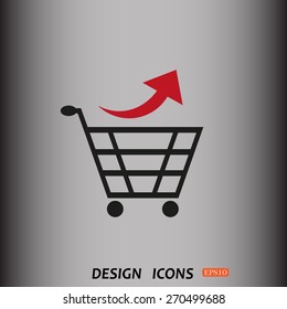 remove from the shopping cart. icon. vector design