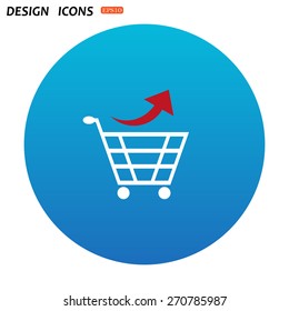 remove from the shopping cart. icon. vector design