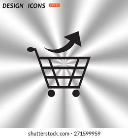 remove from the shopping cart. icon. vector design