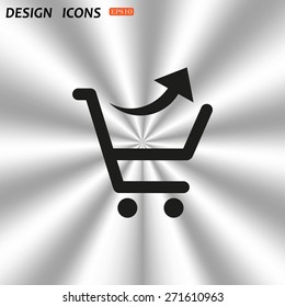 remove from the shopping cart. icon. vector design