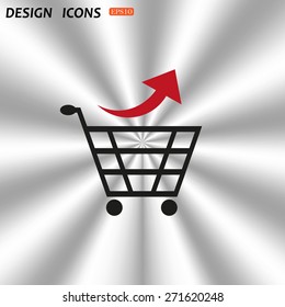 remove from the shopping cart. icon. vector design