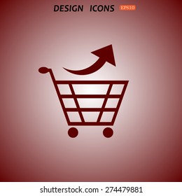 remove from the shopping cart. icon. vector design