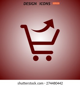 remove from the shopping cart. icon. vector design
