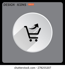 remove from the shopping cart. icon. vector design
