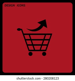 remove from the shopping cart. icon. vector design. Flat design style 