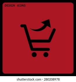 remove from the shopping cart. icon. vector design. Flat design style 
