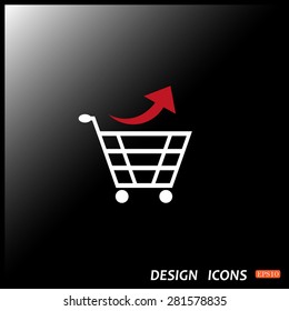 remove from the shopping cart. icon. vector design