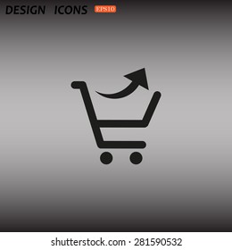 remove from the shopping cart. icon. vector design