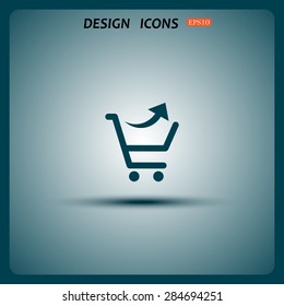 remove from the shopping cart. icon. vector design