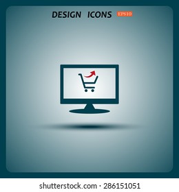 remove from the shopping cart. icon. vector design