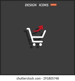 remove from the shopping cart. icon. vector design