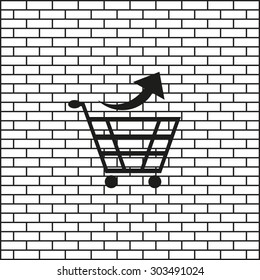 remove from the shopping cart. icon. vector design