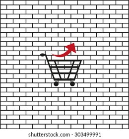 remove from the shopping cart. icon. vector design
