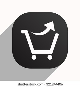 remove from the shopping cart. icon. vector design, black button for Mobile Applications