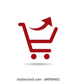 remove from the shopping cart. icon. vector design