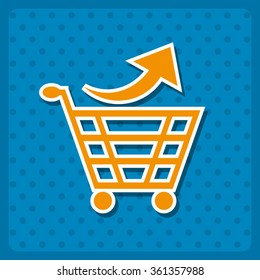 remove from the shopping cart icon, vector illustration. Flat design style