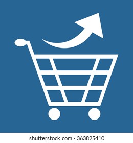 remove from the shopping cart icon, vector illustration. Flat design style