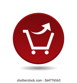 remove from the shopping cart icon, vector illustration. Flat design style