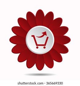 remove from the shopping cart icon, vector illustration. Flat design style