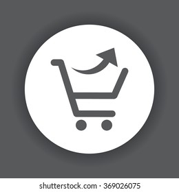 remove from the shopping cart icon, vector illustration. Flat design style