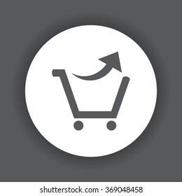 remove from the shopping cart icon, vector illustration. Flat design style