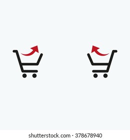 remove from the shopping cart. icon. vector design