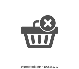 Remove Shopping cart simple icon. Online buying sign. Supermarket basket symbol. Quality design elements. Classic style. Vector