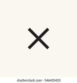Remove Sign X Outline Simple Vector Icon