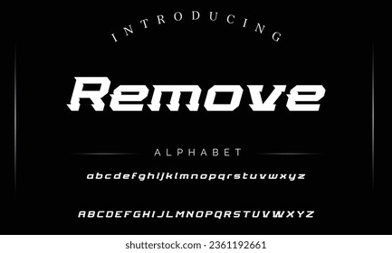 Remove Sport Modern Future bold Alphabet Font. Typography urban style fonts for technology, digital, movie logo bold style. vector illustration