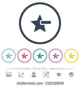 Remove star flat color icons in round outlines. 6 bonus icons included.