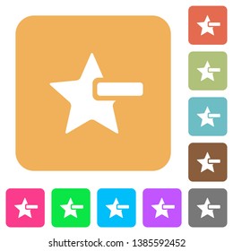 Remove star flat icons on rounded square vivid color backgrounds.