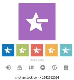 Remove star flat white icons in square backgrounds. 6 bonus icons included.