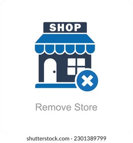 Remove Store and shop icon concept