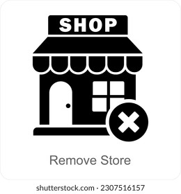 Remove Store and shop icon concept