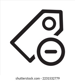 Remove tag icon. Vector and glyph
