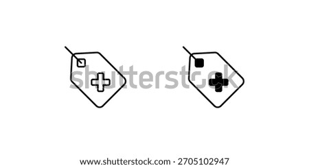Remove Tag set icon with white background vector stock illustration