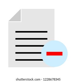 remove Text file sign icon. File document symbol.