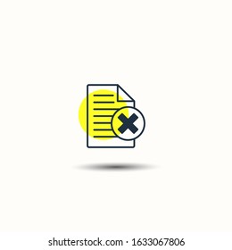 Remove Text file sign icon. File document symbol.