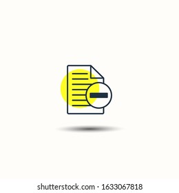 Remove Text file sign icon. File document symbol.