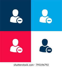 Remove User four color material and minimal icon logo set in red and blue