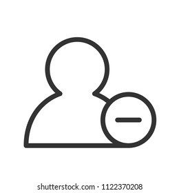 remove user icon black line with simple concept, editable stroke, ui-ux, web, website, startup, pixel perfect, editable stroke.
