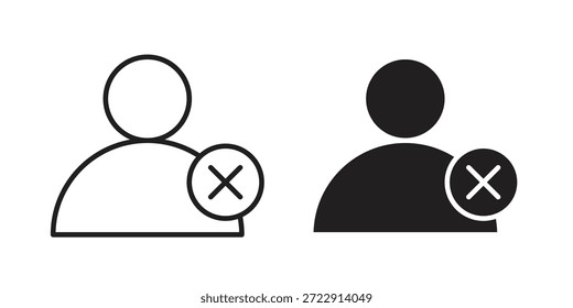 Remover coleção de designs de ícones de usuário para celular, interface do usuário, Web.