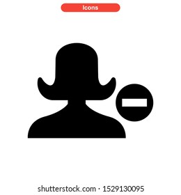 remove user icon isolated sign symbol vector illustration - high quality black style vector icons
