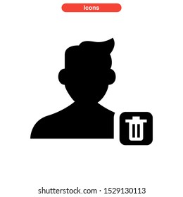 remove user icon isolated sign symbol vector illustration - high quality black style vector icons
