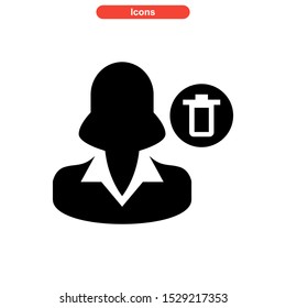 remove user icon isolated sign symbol vector illustration - high quality black style vector icons
