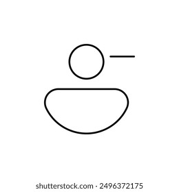 Remove User Icon - Minimalist Black Silhouette Symbol for User Deletion, Account Termination, Profile Removal, and Privacy Control