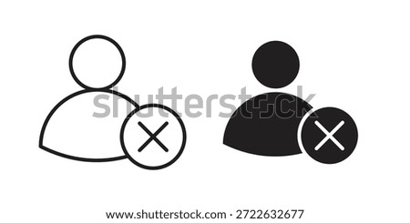 Remove user icon pictogram in trendy outline style. icon, sign or symbol.