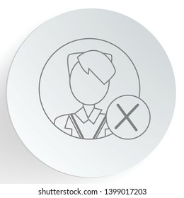 Remove User Icon, Profile Avatar sign. Male Person silhouette symbol.